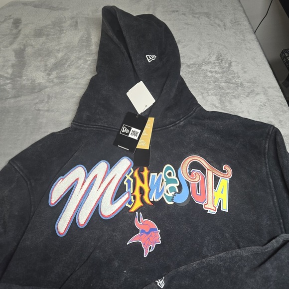 New Era Other - New Era Minnesota Vikings Acid Wash Hoodie Multicolor Logos NFL Pullover XL NWT